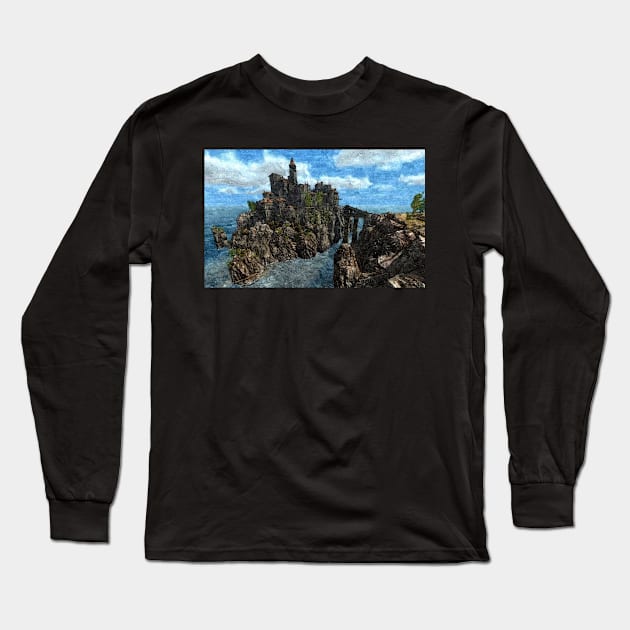 Castle on rock isle Long Sleeve T-Shirt by foxxya